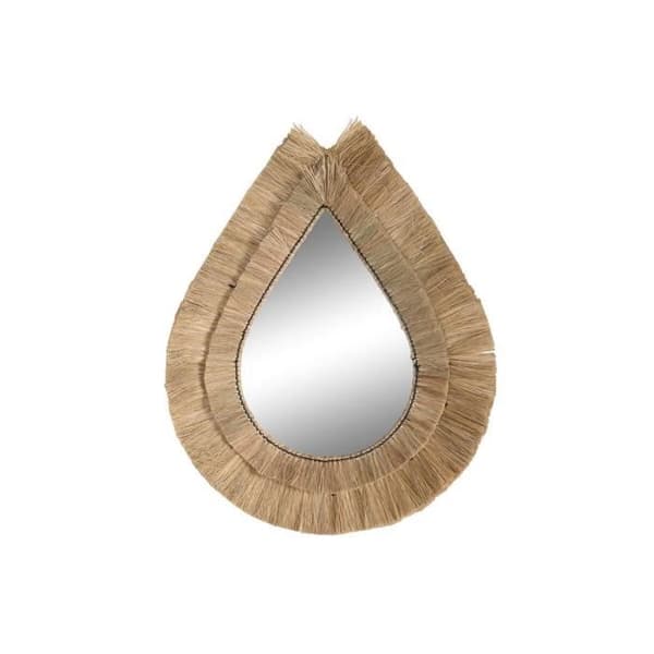 väggspegel 62 x 5 x 80 cm naturlig jute teardrop