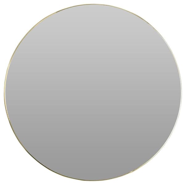 Pyöreä seinäpeili kultaisessa metallikehyksessä, kulta, 55 cm