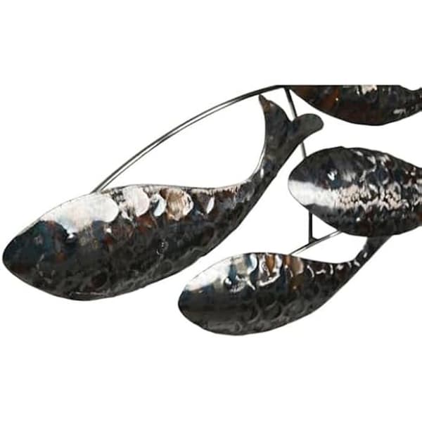 Väggspegel - HOME ESPRIT - Fisk - Silvermetall - 70 x 10 x 110 cm - Modern dekoration