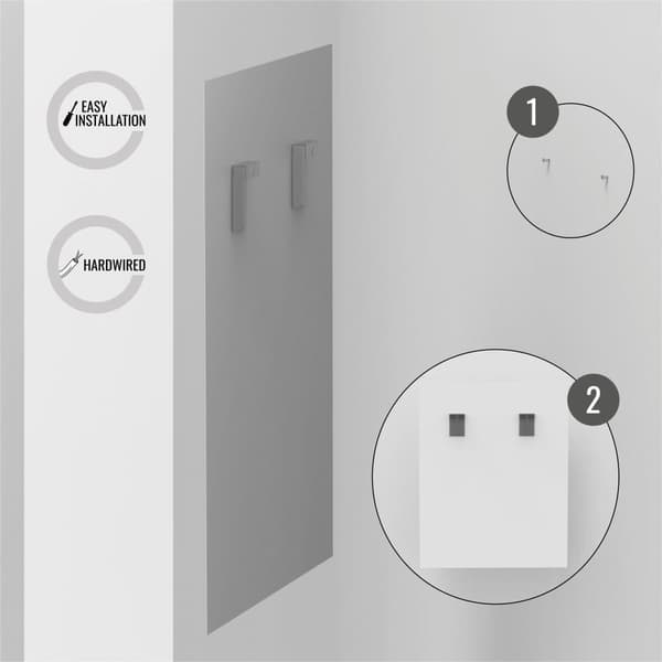 Loevschall Vega badrumsspegel med LED-ljus, fyrkantig spegel, 2 ljusfält framtill, touch-funktion, dimbar ljusstyrka, Ra-värde 90