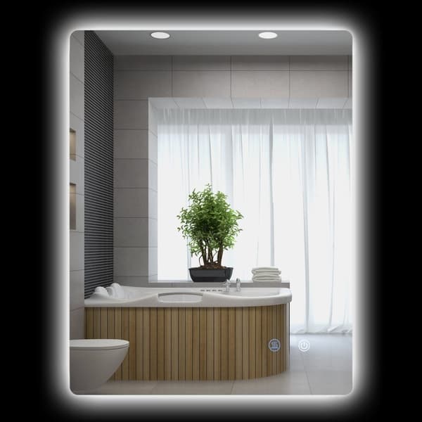 Rootz Rectangular LED Badrumspegel - Vanity Mirror - Wall Mirror - Anti -dimfunktion - 80 x 60 cm