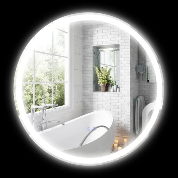 ROOTZ RUND LED Badeværelse Mirror - Vanity Mirror - Belyset Mirror - Touch Switch - Anti -Fog - Ø 70 x 3,4 cm