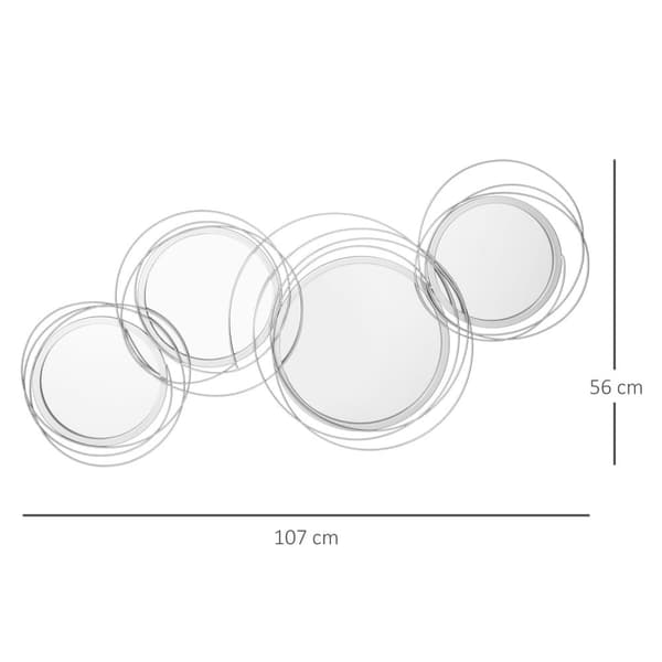 Rootz Mirror Set til vægdekoration - Wall Mirror - Hallway Mirror - Forbedrer elegance - 107 cm x 4 cm x 56 cm