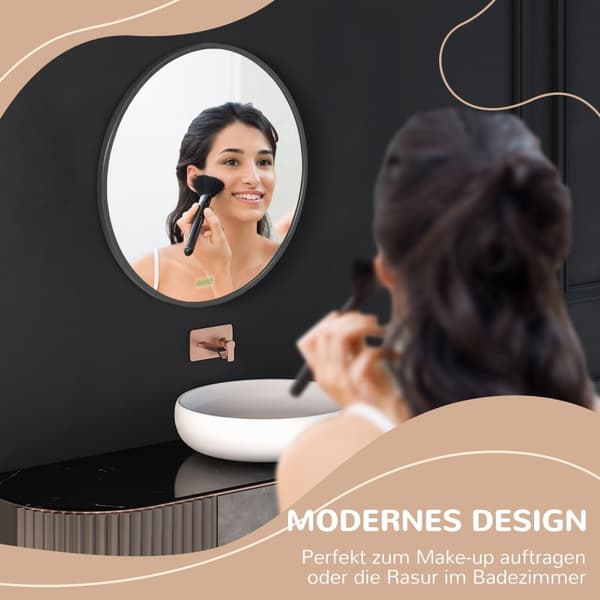 Rootz Round Wall Mirror - Badrumsspegel - Sovrumspegel - Tidlös design - Ø50cm x 2cm