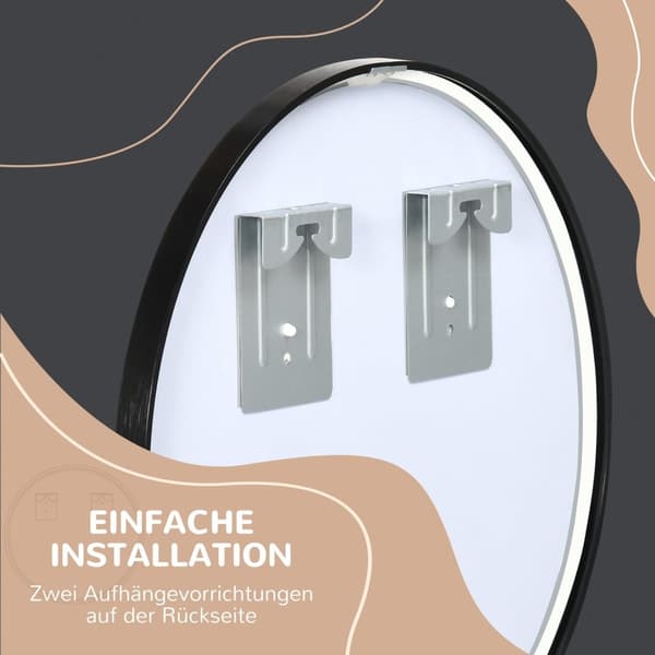 Rootz Round Wall Mirror - Badrumsspegel - Sovrumspegel - Tidlös design - Ø50cm x 2cm