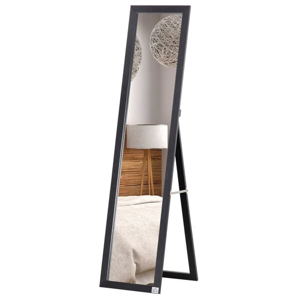 Rootz Freestanding and Wall Mirror - Floor Mirror - Dressing Mirror - Shatterbestandsfilm - 37W x 37d x 154H cm - Sort