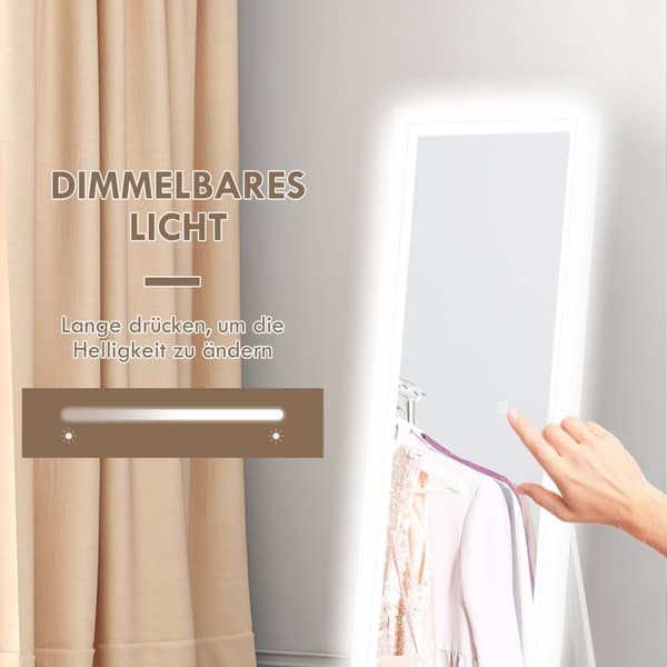 Rootz i fuld længde spejl - Hallway Mirror - Standing Mirror - LED -belysning - Touch Control - 160 cm x 40 cm