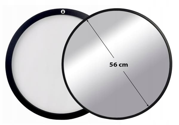 Væghængende spejl sort 60cm rundt