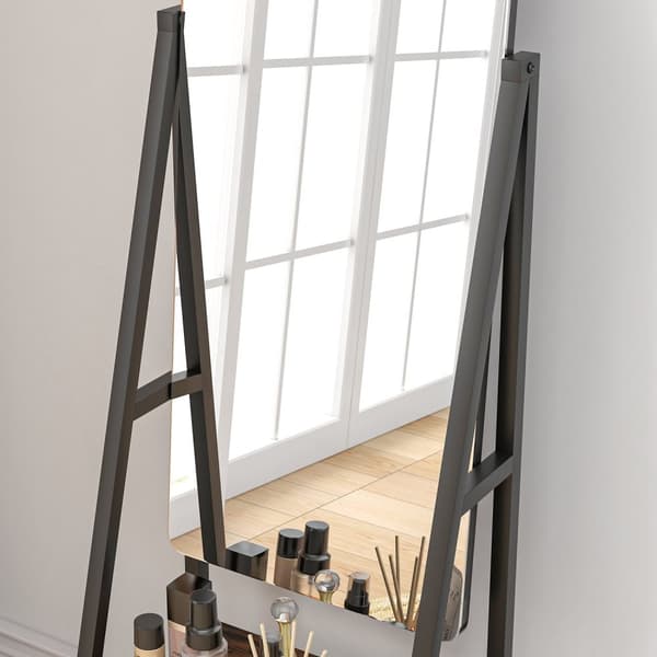 Rootz Standing Mirror - full längd spegel - golvspegel - justerbara vinklar - 42 cm x 37 cm x 155 cm