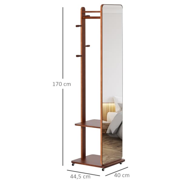 Rootz Standing Mirror - Dressing Mirror - Bedroom Mirror - Easy Mobility - 40 cm x 44,5 cm x 170 cm