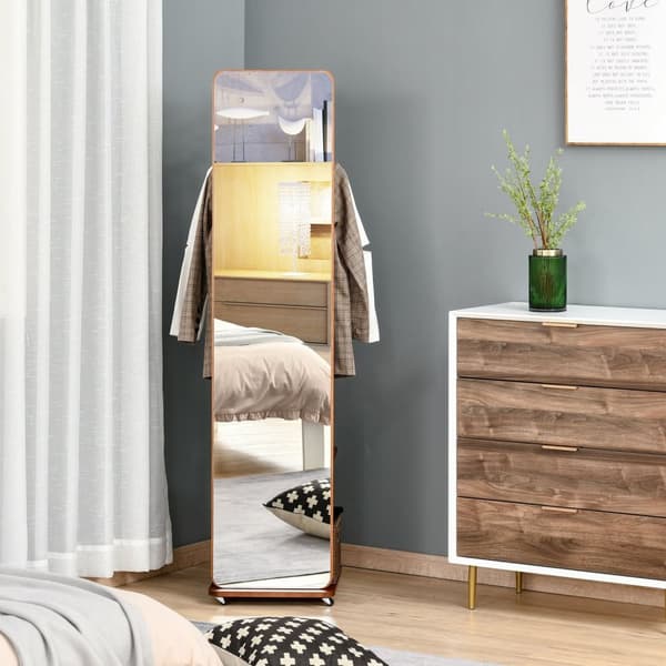 Rootz Standing Mirror - Dressing Mirror - Bedroom Mirror - Easy Mobility - 40 cm x 44,5 cm x 170 cm