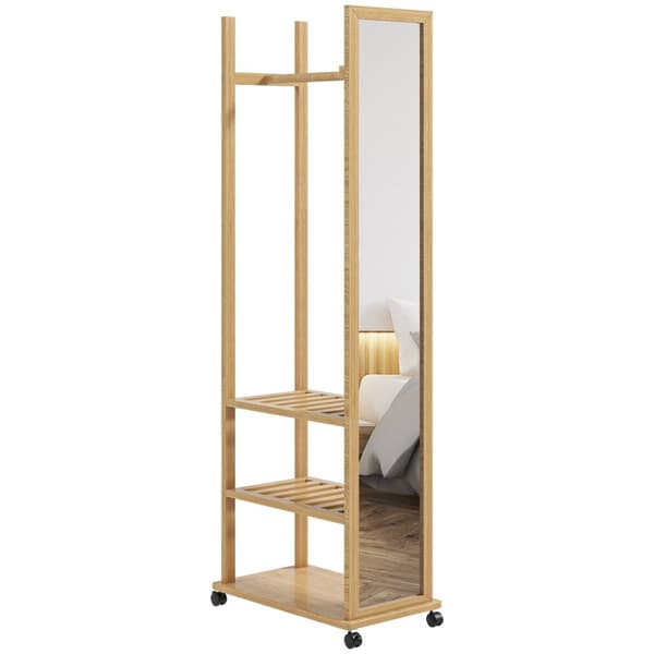 Rootz Standing Mirror - Mobile Mirror - täyspitkä peili - Storage -ratkaisu - 35,8 cm x 59,8 cm x 170cm