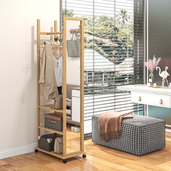 Rootz Standing Mirror - Mobile Mirror - täyspitkä peili - Storage -ratkaisu - 35,8 cm x 59,8 cm x 170cm