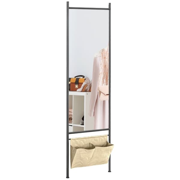 Rootz fuld længde Stående spejl - LEAPLE MIRROR - Wall Mount Mirror - Opbevaringspose - 56W x 2d x 190H cm - Sort