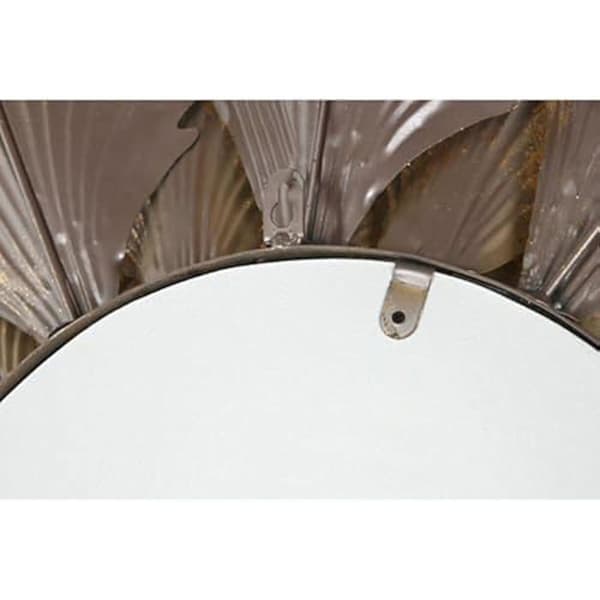 Väggspegel - HOME ESPRIT - Växtblad - Guldmetall - 76,5 x 76,5 cm - Modern design