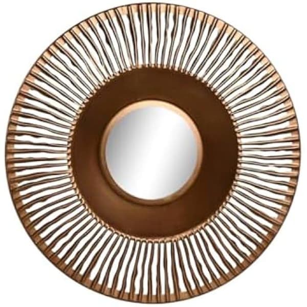 Väggspegel - HOME ESPRIT - Rund - Metall - Flerfärgad - 50 cm