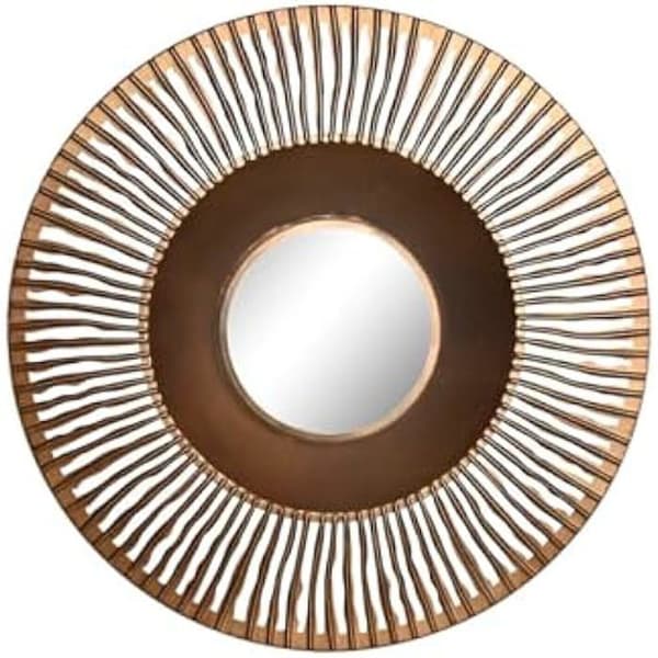 Väggspegel - HOME ESPRIT - S3056664 - Rund - Flerfärgad - 70 cm