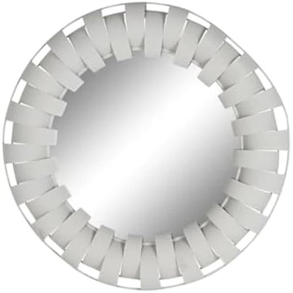 Väggspegel - HOME ESPRIT - Vit - Rund - 90 cm - Inredning