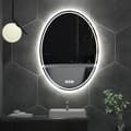 Miniatyrbild 2 av 2: Oval badrum LED-spegel, dimbar ljusstyrka, anti-dimfunktion,50x70 cm (20x28 tum)