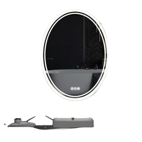 Oval badrum LED-spegel, dimbar ljusstyrka, anti-dimfunktion,50x70 cm (20x28 tum)