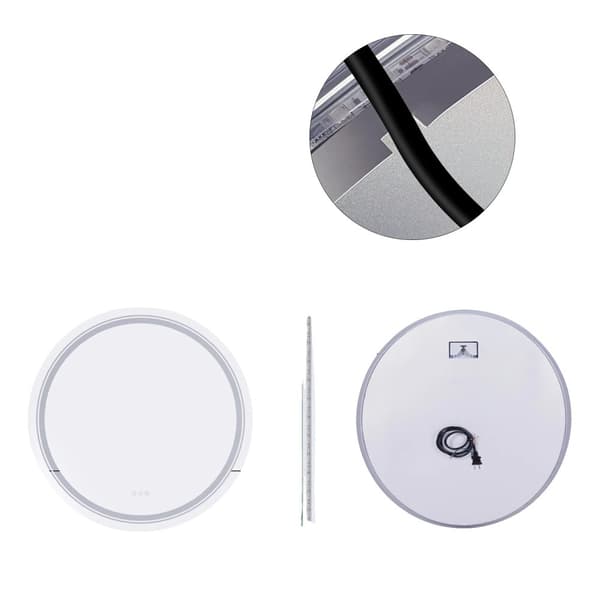 LED Badeværelsesspejl, Rund Form, Anti-Dug Funktion,600x600mm