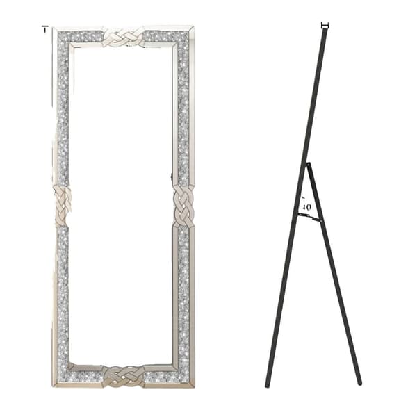 Koko pituuden peili, elegantti hopeinen muotoilu, monipuoliset kiinnitysmahdollisuudet,1600x550mm