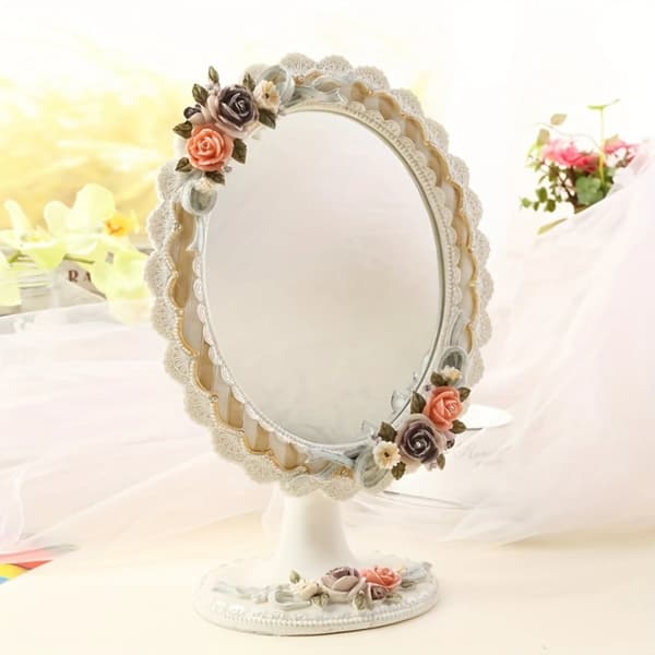 Hartsimeikkijärjestelmä, Vintage-muotoilu, Säädettävät kulmat,Esin Cosmetic Mirror-A