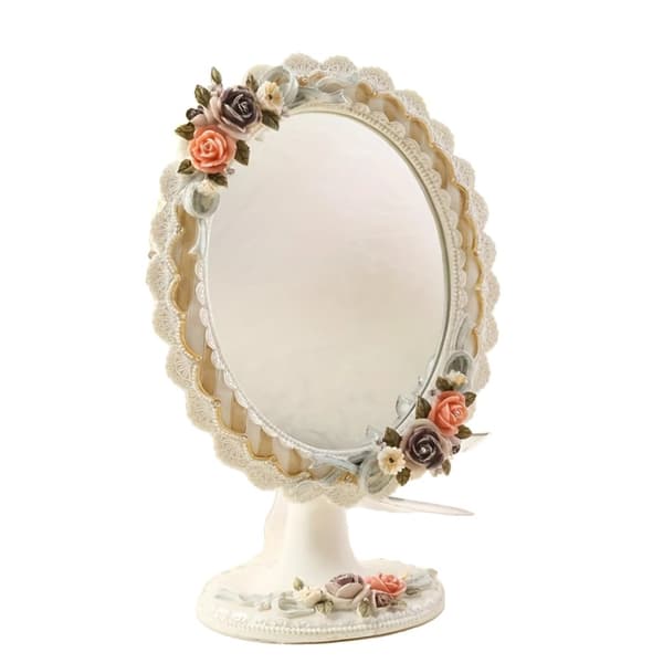 Resin Makeup Mirror, Vintage Design, Justerbara vinklar,esin kosmetisk spegel