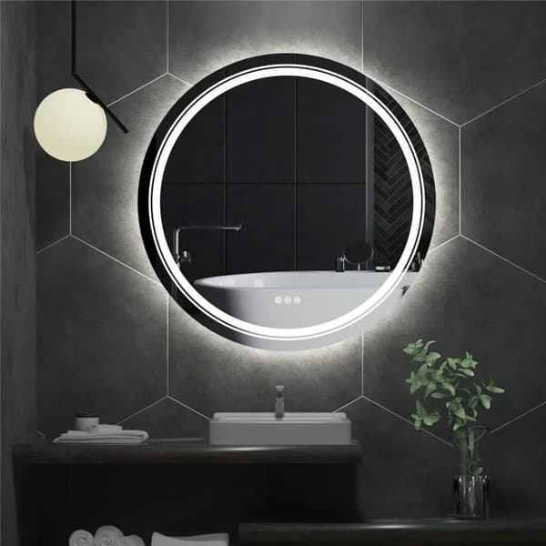 LUVODI Smart Illuminate LED Spejl, Rund Form, Duggfri Funktionalitet,80 cm (32 tommer)