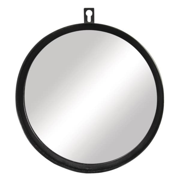 Spegel - Metall - 18 cm ø - Svart - Rund - Att hänga upp