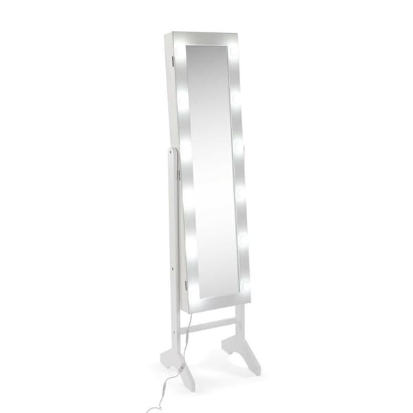 Väggspegel Versa Vit Speglar Trä MDF 35 x 153 x 35,2 cm Smyckeskrin med ben