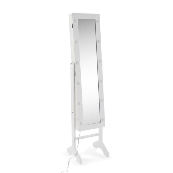 Väggspegel Versa Vit Speglar Trä MDF 35 x 153 x 35,2 cm Smyckeskrin med ben