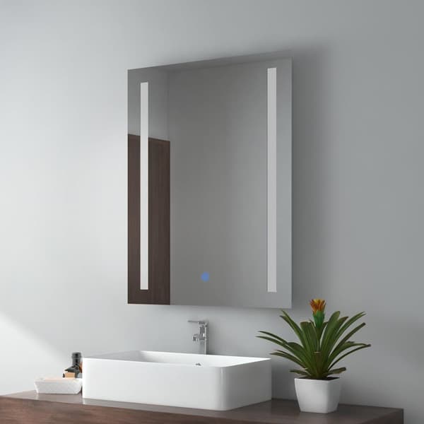 EMKE Badrumsspegel med Belysning, 600x800 mm, Touchbrytare, Immafri, Automatisk Avstängning, LED Badrumsspegel IP44, Horisontell/Vertikal