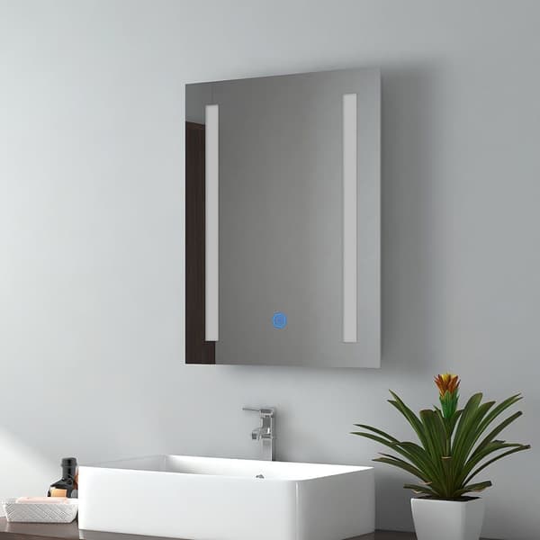 EMKE Badrumsspegel med Belysning, 450x600 mm, Touchbrytare, Immafri, Automatisk Avstängning, LED Badrumsspegel IP44, Horisontell/Vertikal