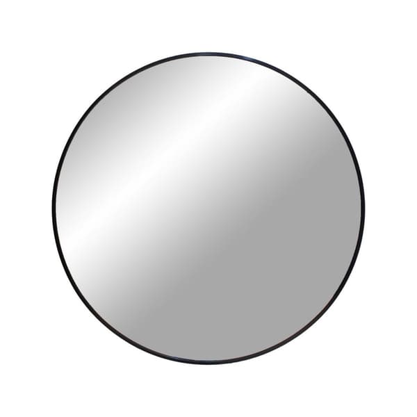 Rootz Madrid Mirror - Circular Wall Mirror - Round Mirror - Sleek Design - Ø60cm - Black Aluminium Frame - Modern Minimalist Decor