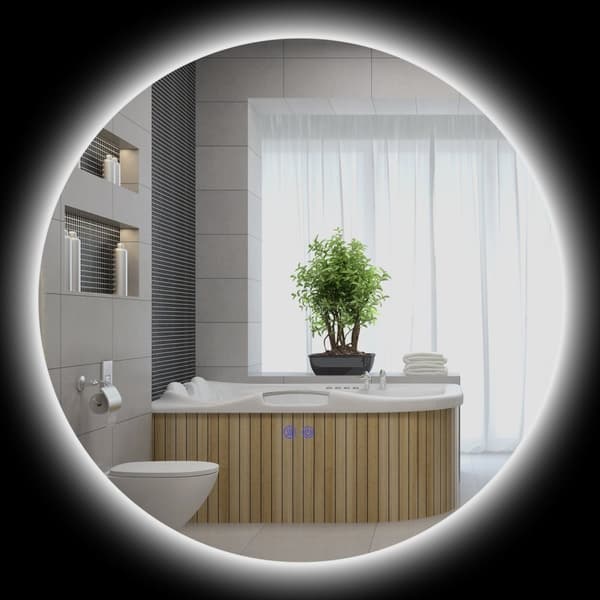 ROOTZ LED RUND BADEBAGE MIRROR - Vægspejl - Touch Switch Mirror - Anti -Fog -funktion - Ø 80 X 3,5T cm