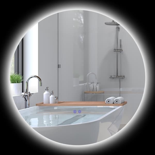 ROOTZ LED RUND BADEBAGE MIRROR - Vægspejl - Touch Switch Mirror - Anti -Fog -funktion - Ø 80 X 3,5T cm