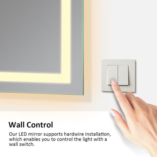 EMKE LED Badrumsspegel, 100x60 cm, Touch, 3 Ljusfärger 3000/4000/6500K, Dimmbar, Immafri, Minnesfunktion, Energieffektiv, IP44