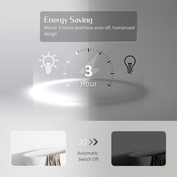 EMKE LED Badrumsspegel, 100x60 cm, Touch, 3 Ljusfärger 3000/4000/6500K, Dimmbar, Immafri, Minnesfunktion, Energieffektiv, IP44