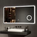 Miniatyrbild 1 av 6: EMKE LED Badrumsspegel, 80x60 cm, 3x Förstoring, Kallvitt Ljus 6500K, Touch, Minnesfunktion, IP44