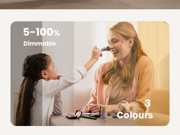 EMKE LED Badrumsspegel, 80x60 cm, 3x Förstoring, Immafri, Dimmbar, Justerbar Ljus, Touch, Minnesfunktion, IP44, Hor/Vert