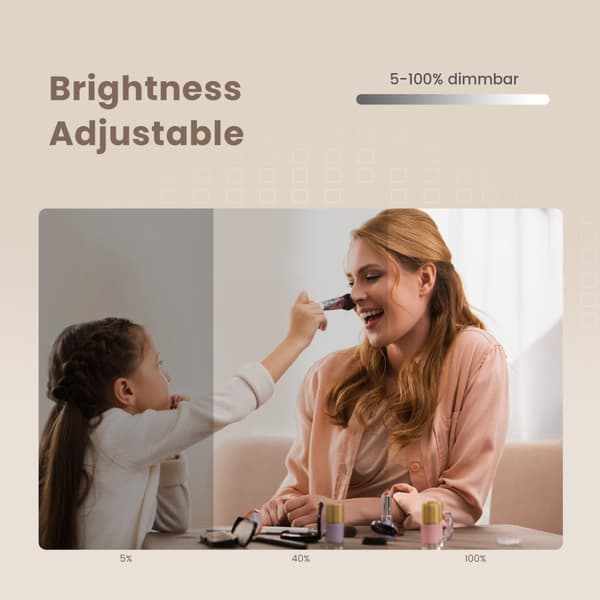 EMKE LED Badeværelsesspejl, 80x60 cm, 3x Forstørrelse, Anti-Dug, Ur, Bluetooth, Koldt Hvidt Lys 6500K, Touch, IP44, Vandret