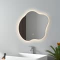 Miniatyrbillede 2 af 11: EMKE LED Badeværelsesspejl Asymmetrisk 50x45 cm, Touch, Dæmpbar, Justerbart lys, Anti-Dug, Hukommelsesfunktion, IP44