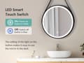 Miniatyrbillede 4 af 9: EMKE Badeværelsesspejl 60 cm – LED-belyst, touch-kontrol, justerbar lysstyrke (6500K), hukommelsesfunktion, sort metalramme, IP44