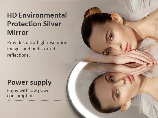EMKE Badeværelsesspejl 60 cm – LED-belyst, touch-kontrol, justerbar lysstyrke (6500K), hukommelsesfunktion, sort metalramme, IP44