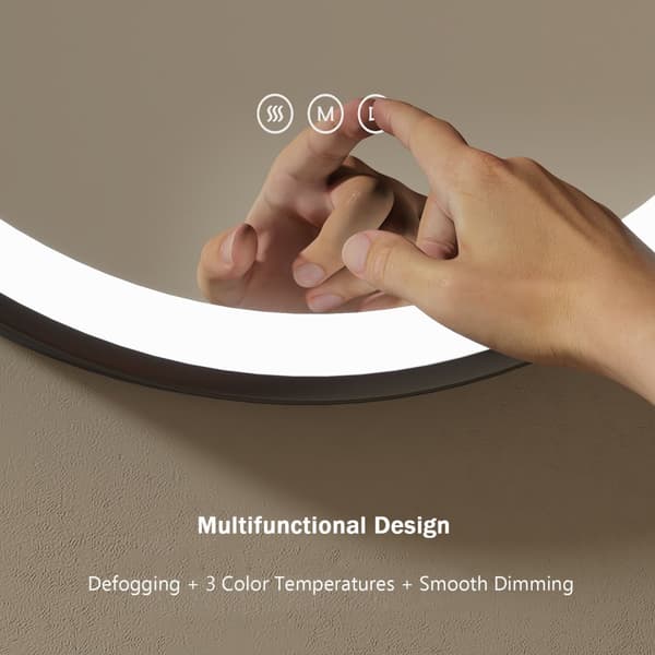 EMKE Badrumsspegel 70 cm – Anti-immare, 3 ljusfärger, dimbar, touch, minnesfunktion