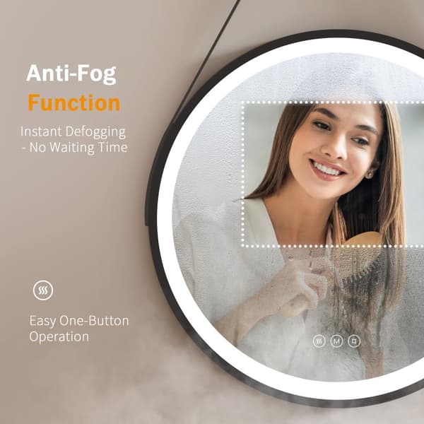EMKE Badrumsspegel 70 cm – Anti-immare, 3 ljusfärger, dimbar, touch, minnesfunktion