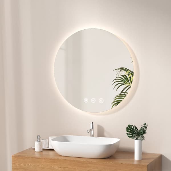 EMKE Rundt Badeværelsesspejl Ø60cm - Smart LED, auto-sluk, anti-dugger, væghængt