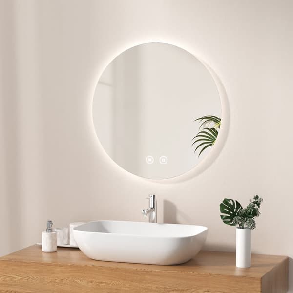 EMKE Rundt LED spejl Ø50cm - 6500K lys, dæmpbar, anti-dug, energieffektiv, IP44