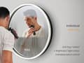 Miniatyrbild 8 av 10: EMKE Rund LED-spegel Ø60cm - Touch, anti-immare, justerbar ljus, dimbar, IP44